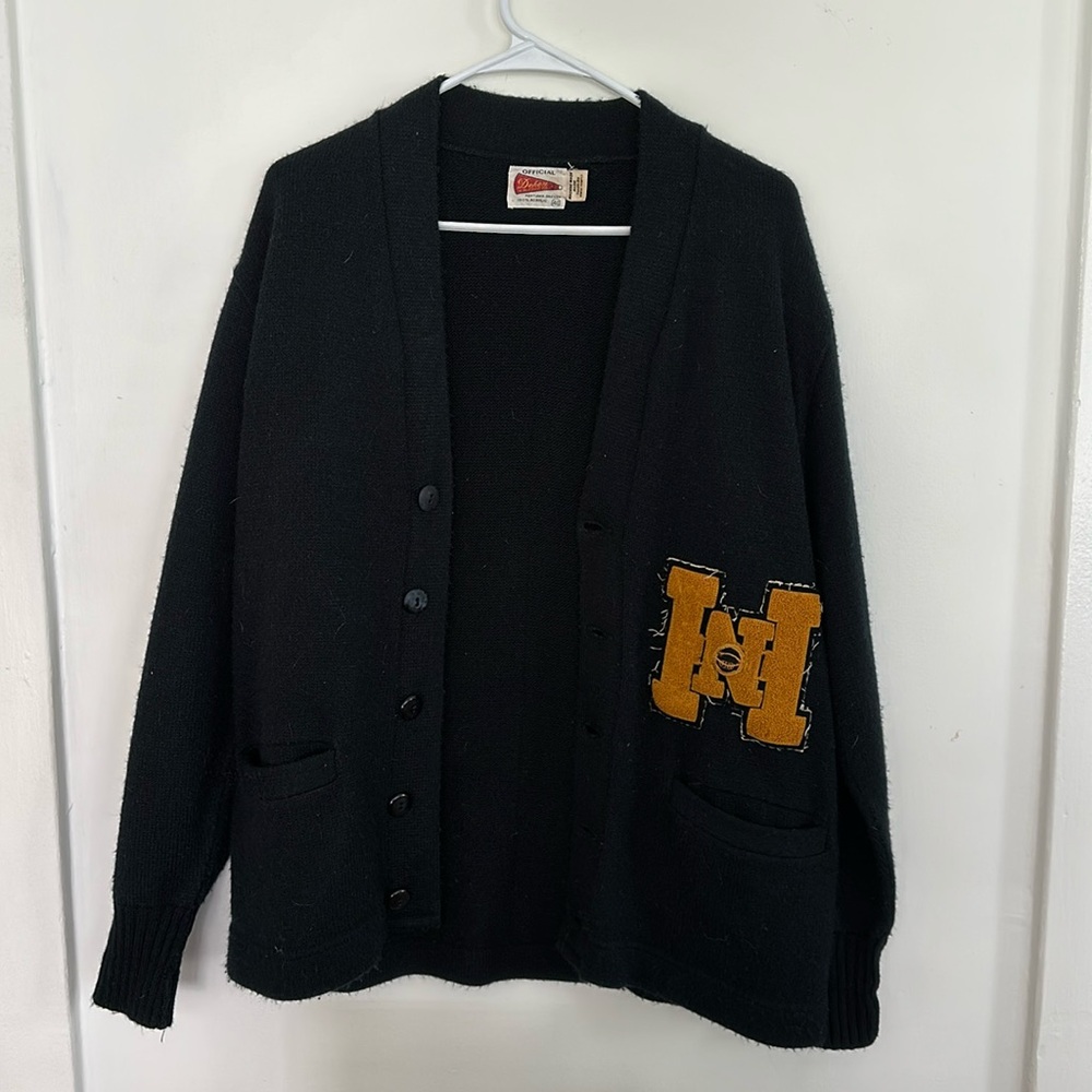 Vintage Dehen Knitting Co Wool Button Down Cardigan Letterman